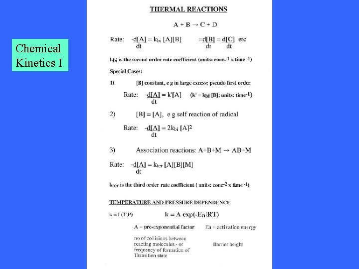 Chemical Kinetics I 