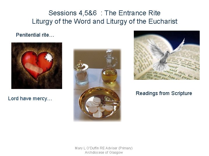 Sessions 4, 5&6 : The Entrance Rite Liturgy of the Word and Liturgy of