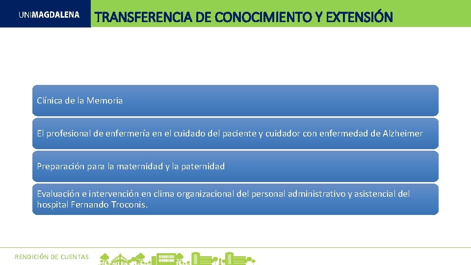 TRANSFERENCIA DE CONOCIMIENTO Y EXTENSIÓN Clínica de la Memoria El profesional de enfermería en TRANSFERENCIA DE CONOCIMIENTO Y EXTENSIÓN Clínica de la Memoria El profesional de enfermería en