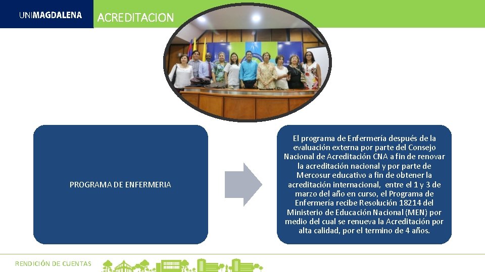 ACREDITACION PROGRAMA DE ENFERMERIA RENDICIÓN DE CUENTAS El programa de Enfermería después de la ACREDITACION PROGRAMA DE ENFERMERIA RENDICIÓN DE CUENTAS El programa de Enfermería después de la