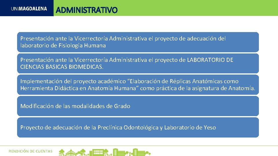 ADMINISTRATIVO Presentación ante la Vicerrectoría Administrativa el proyecto de adecuación del laboratorio de Fisiología ADMINISTRATIVO Presentación ante la Vicerrectoría Administrativa el proyecto de adecuación del laboratorio de Fisiología