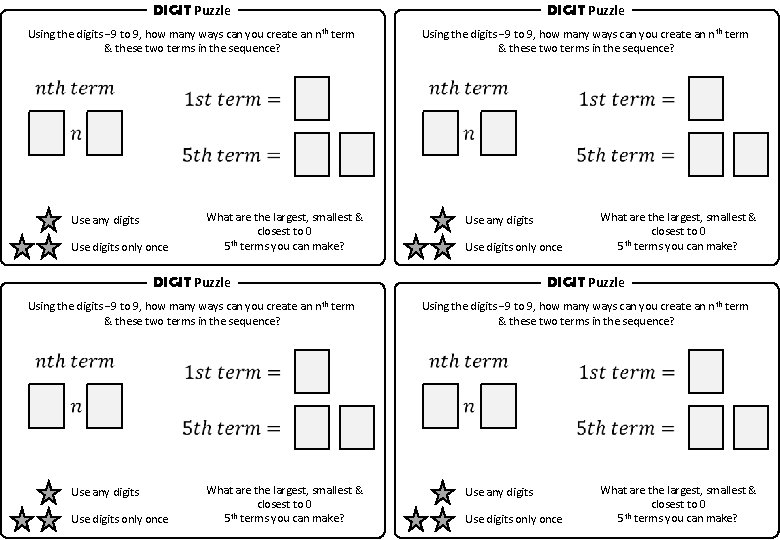 DIGIT Puzzle Using the digits − 9 to 9, how many ways can you