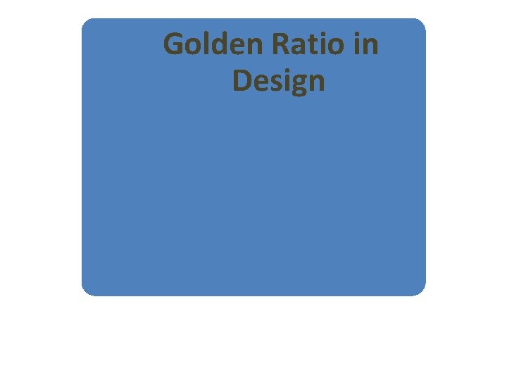 Golden Ratio in Design 
