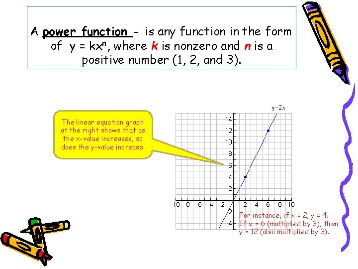 A power function - is any function in the form of y = kxn,