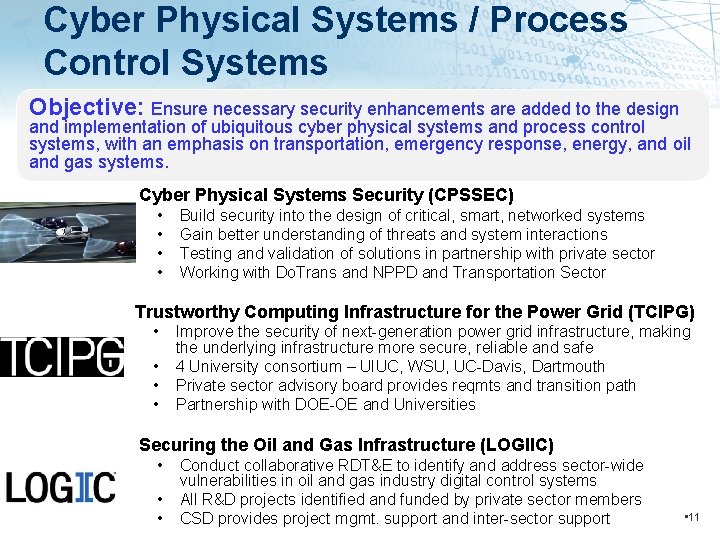 Cyber Physical Systems / Process Control Systems Objective: Ensure necessary security enhancements are added