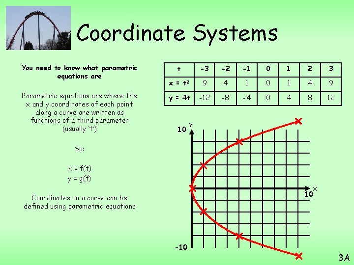 Coordinate Systems You need to know what parametric equations are Parametric equations are where