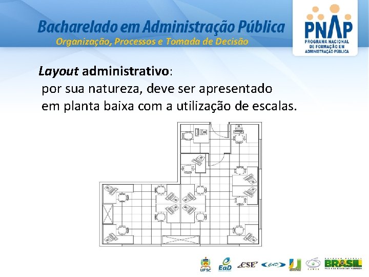 Organização, Processos e Tomada de Decisão Layout administrativo: por sua natureza, deve ser apresentado