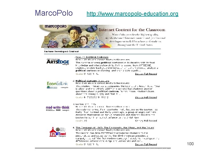  Marco. Polo http: //www. marcopolo-education. org 100 