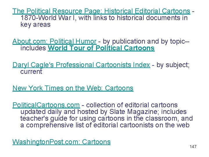 The Political Resource Page: Historical Editorial Cartoons - 1870 -World War I, with links