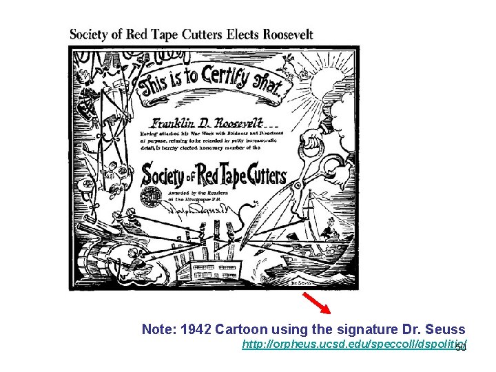 Note: 1942 Cartoon using the signature Dr. Seuss http: //orpheus. ucsd. edu/speccoll/dspolitic/ 50 