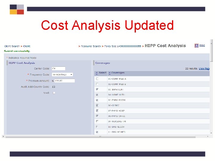 Cost Analysis Updated. Cost Analysis Updated.