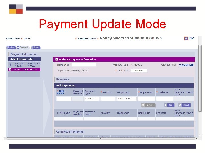 Payment Update Mode. Payment Update Mode.