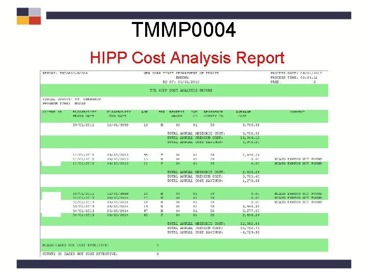 TMMP 0004 HIPP Cost Analysis Report TMMP 0004 HIPP Cost Analysis Report