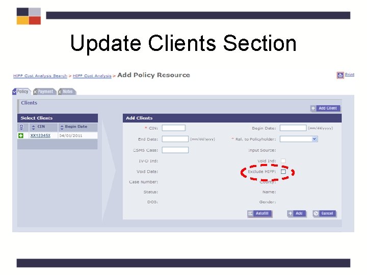 Update Clients Section Update Clients Section