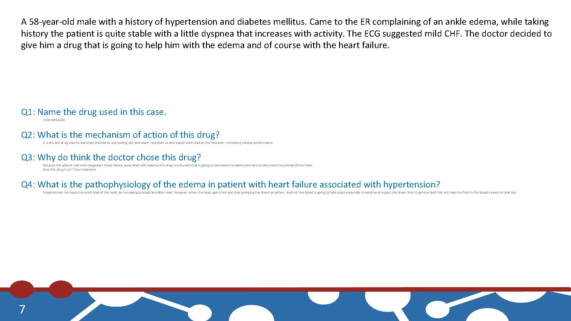 A 58 -year-old male with a history of hypertension and diabetes mellitus. Came to