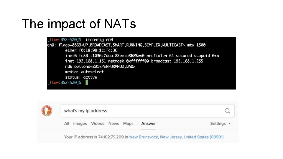 The impact of NATs The impact of NATs