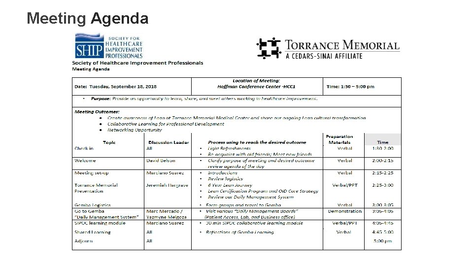 Meeting Agenda 