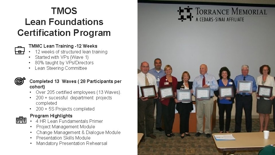 TMOS Lean Foundations Certification Program TMMC Lean Training -12 Weeks • 12 weeks of