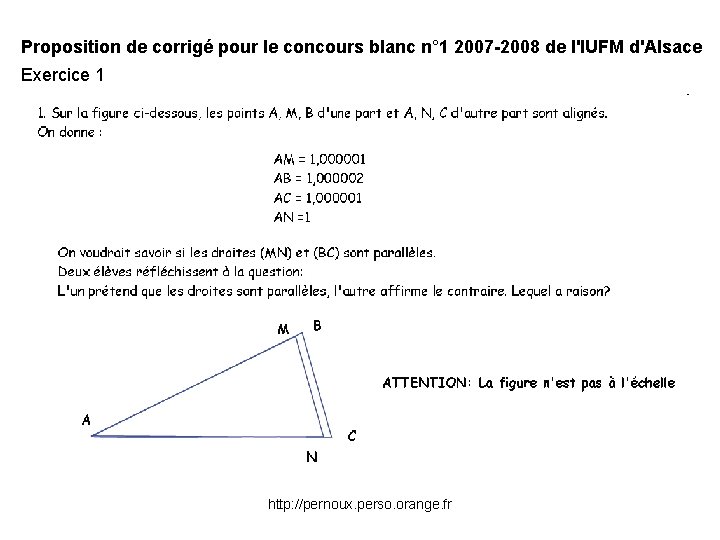 Proposition de corrigé pour le concours blanc n° 1 2007 -2008 de l'IUFM d'Alsace