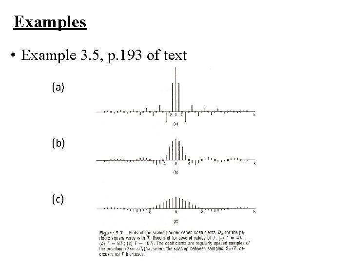 Examples • Example 3. 5, p. 193 of text (a) (b) (c) 