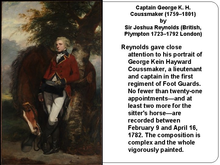 Captain George K. H. Coussmaker (1759– 1801) by Sir Joshua Reynolds (British, Plympton 1723–