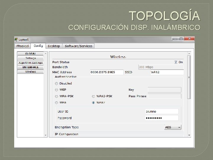 TOPOLOGÍA CONFIGURACIÓN DISP. INALÁMBRICO 