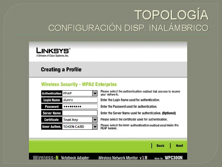 TOPOLOGÍA CONFIGURACIÓN DISP. INALÁMBRICO 