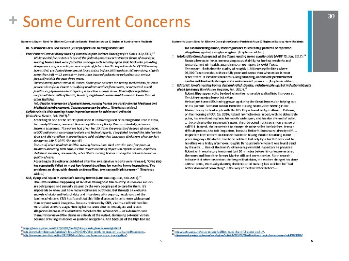 + Some Current Concerns 30 