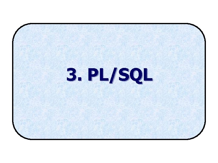 3. PL/SQL 