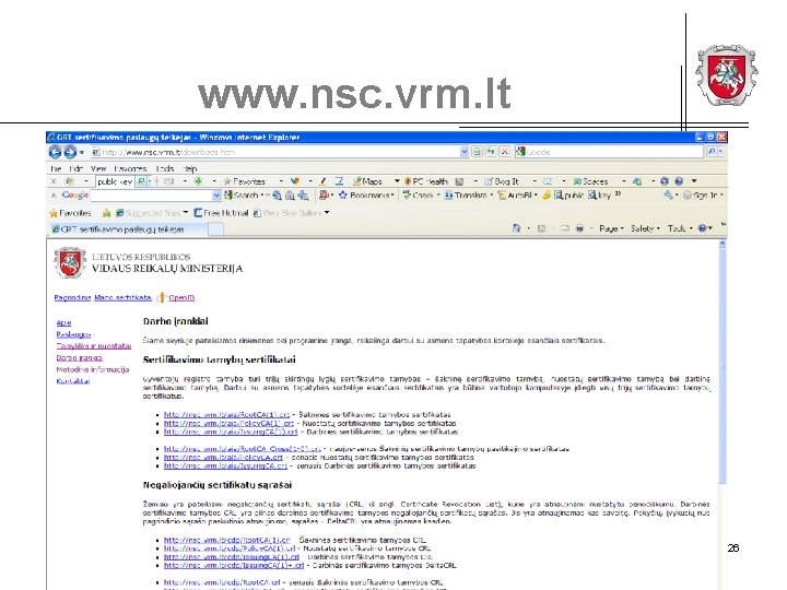www. nsc. vrm. lt 2010 04 08 © Lietuvos Respublikos vidaus reikalų ministerija 26