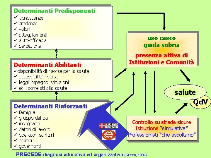 Determinanti Predisponenti ü conoscenze ü ü ü credenze valori atteggiamenti auto-efficacia percezione Determinanti Abilitanti