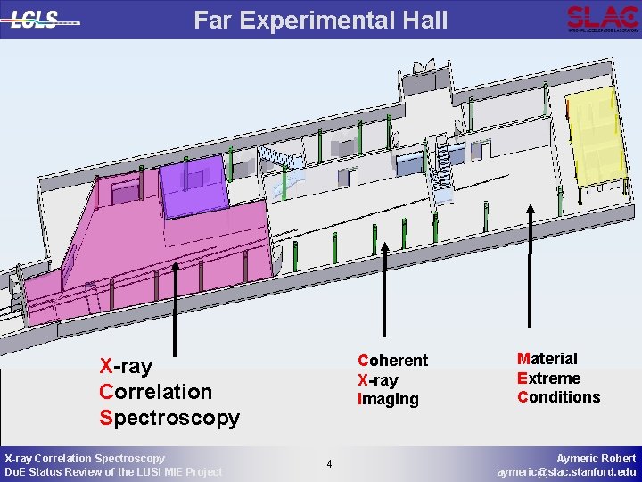 Far Experimental Hall Coherent X-ray Imaging X-ray Correlation Spectroscopy Do. E Status Review of