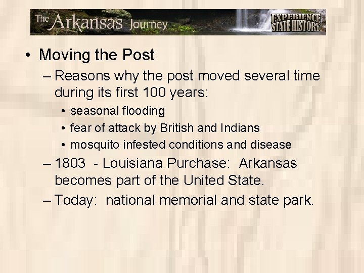  • Moving the Post – Reasons why the post moved several time during