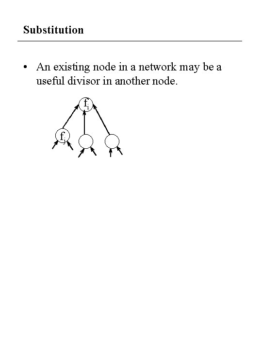 Substitution • An existing node in a network may be a useful divisor in