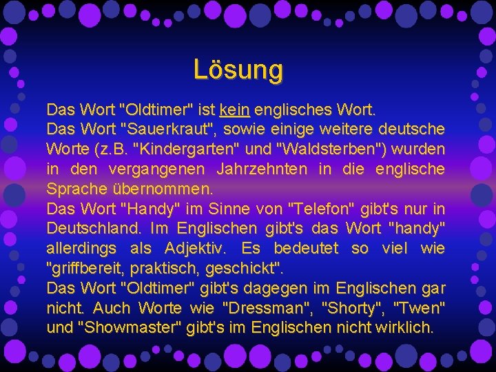Lösung Das Wort "Oldtimer" ist kein englisches Wort. Das Wort "Sauerkraut", sowie einige weitere Lösung Das Wort "Oldtimer" ist kein englisches Wort. Das Wort "Sauerkraut", sowie einige weitere