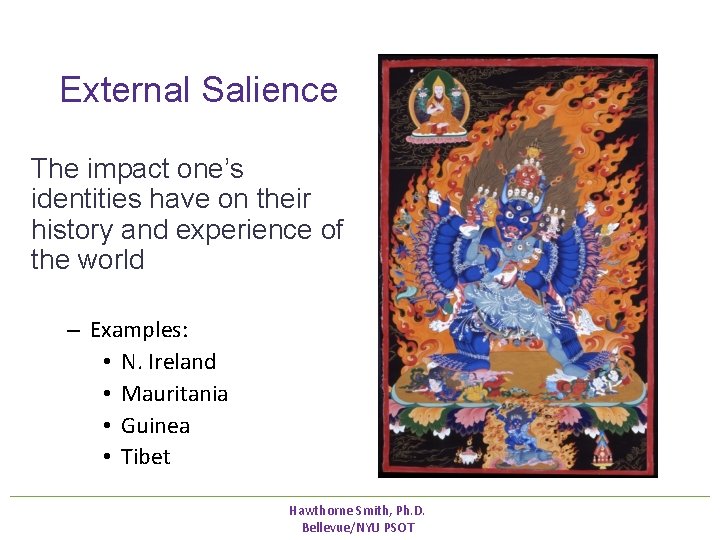 External Salience The impact one’s identities have on their history and experience of External Salience The impact one’s identities have on their history and experience of