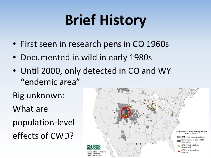 Brief History • First seen in research pens in CO 1960 s • Documented