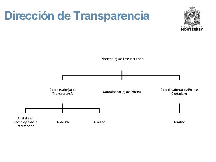 Dirección de Transparencia Director (a) de Transparencia Coordinador(a) de Transparencia Analista en Tecnología de