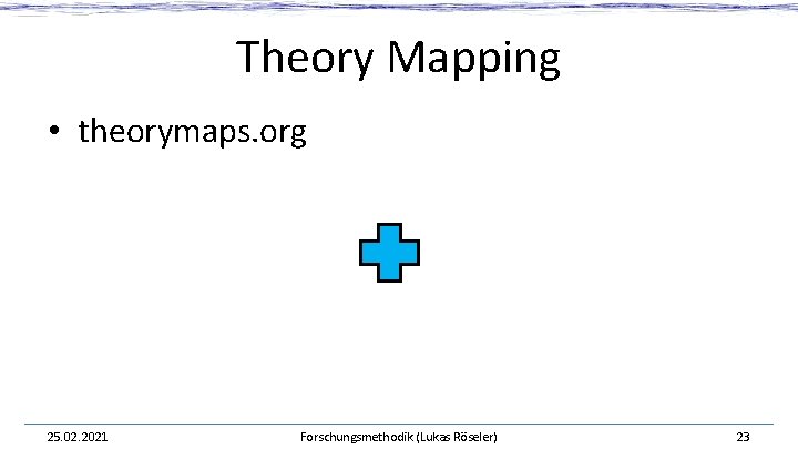 Theory Mapping • theorymaps. org 25. 02. 2021 Forschungsmethodik (Lukas Röseler) 23 