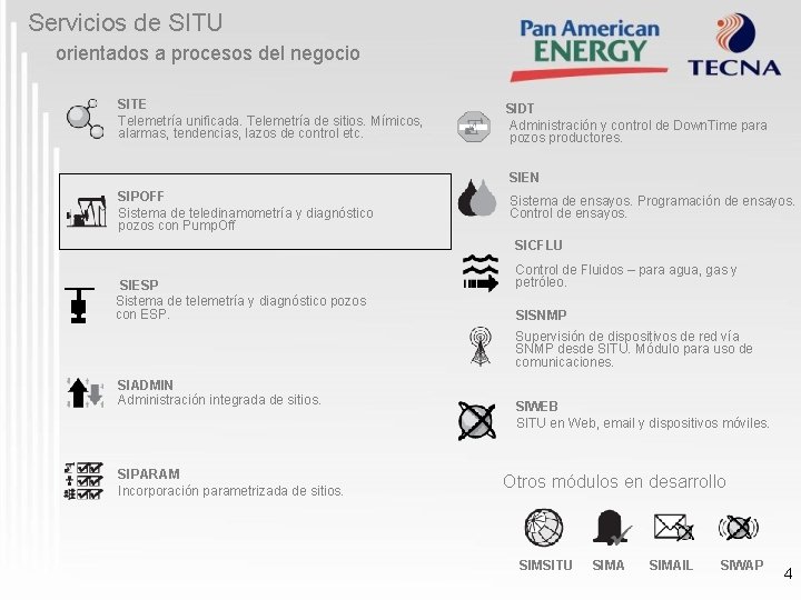 Servicios de SITU orientados a procesos del negocio SITE Telemetría unificada. Telemetría de sitios.