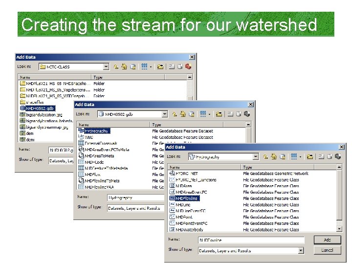 Creating the stream for our watershed 