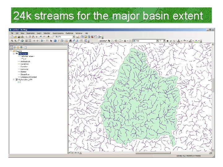 24 k streams for the major basin extent 