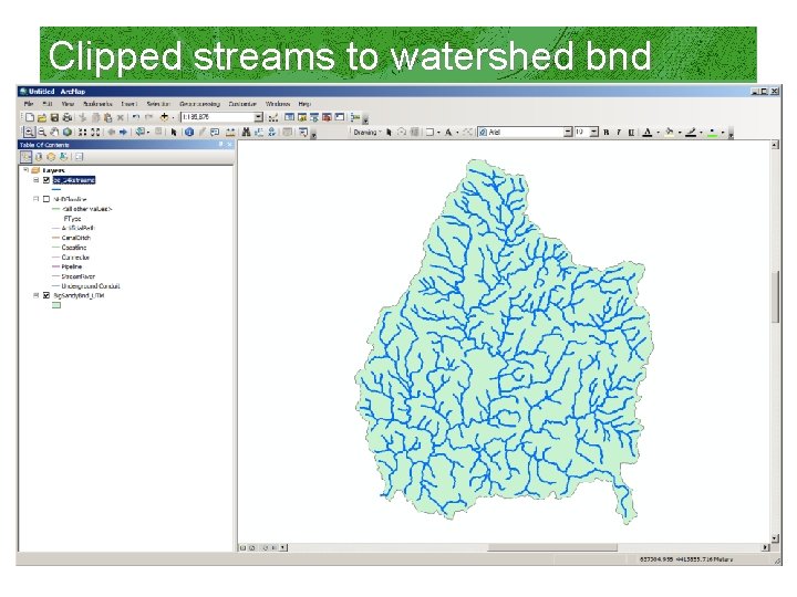 Clipped streams to watershed bnd 