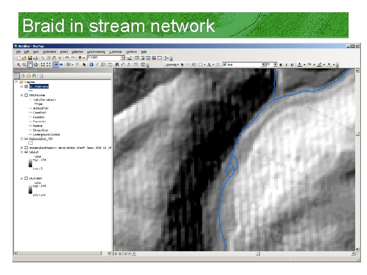 Braid in stream network 
