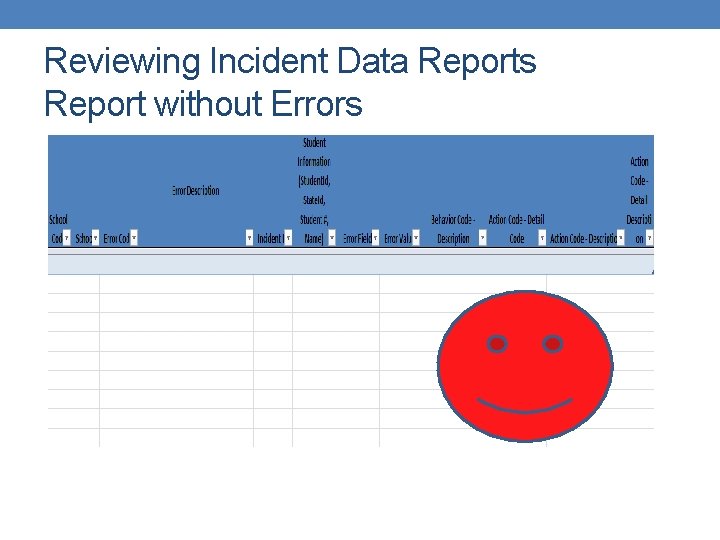 Reviewing Incident Data Reports Report without Errors 