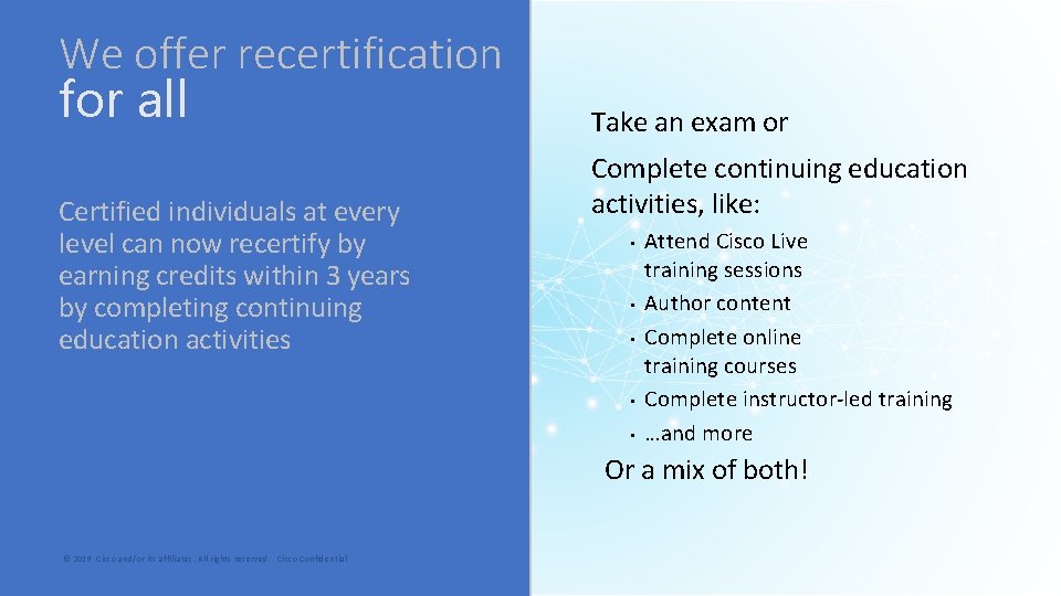 We offer recertification for all Certified individuals at every level can now recertify by