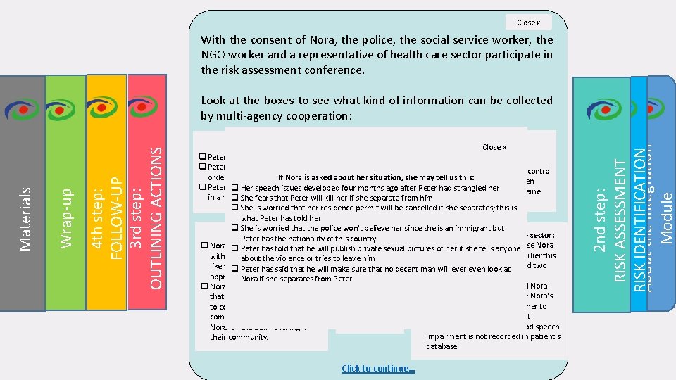 Close x With the consent of Nora, the police, the social service worker, the