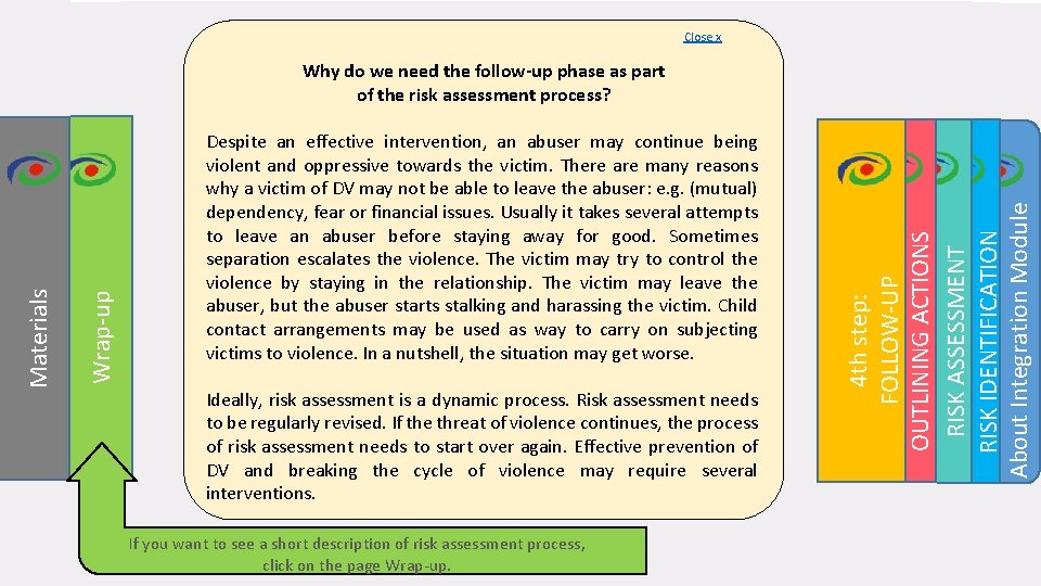 Close x INTEGRATION MODULE why a victim of DV may not be able to