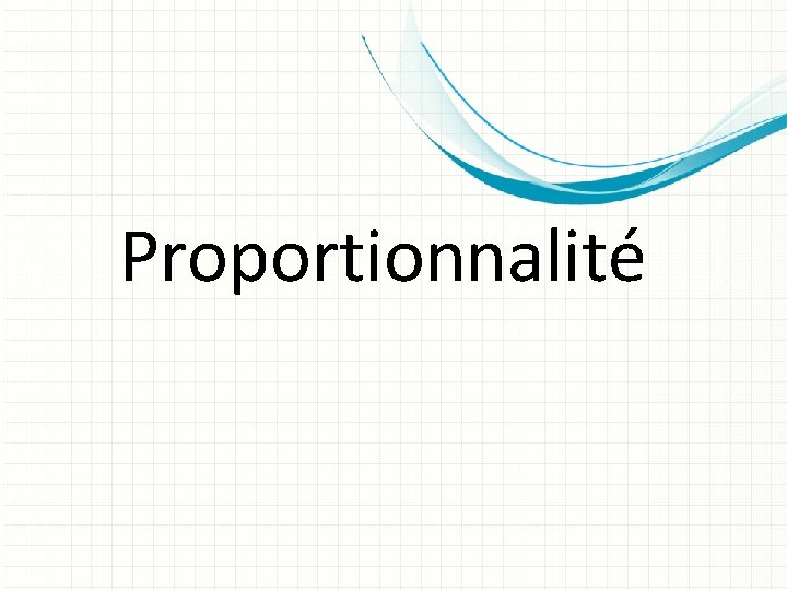 Proportionnalité 