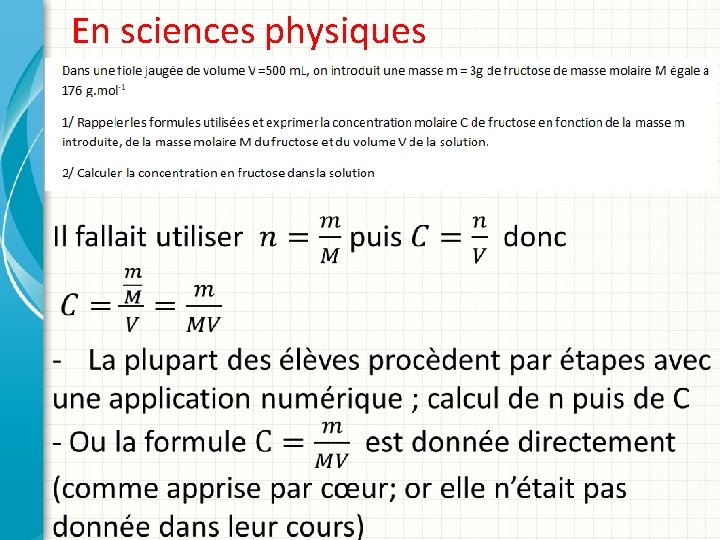 En sciences physiques 